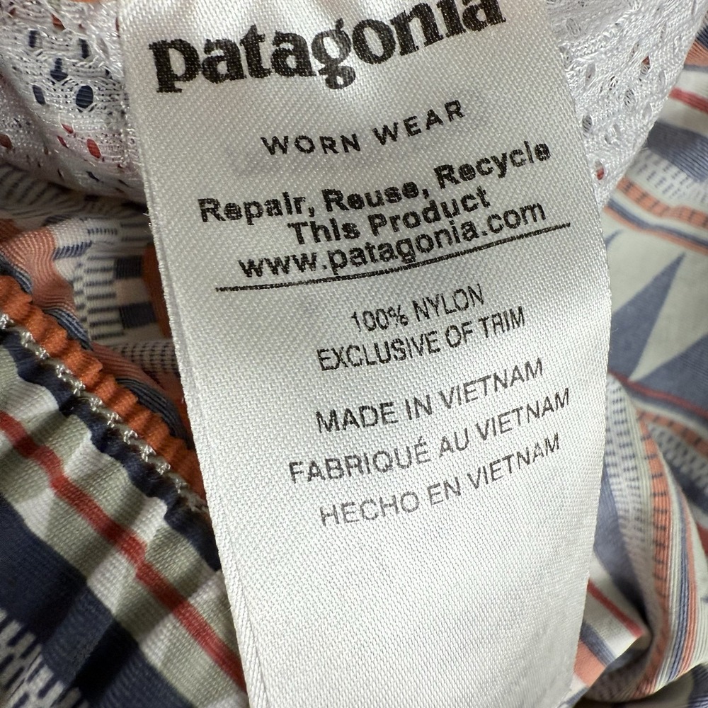 Patagonia Baggies Shorts Womens S Orange Blue Geometric Tribal Print 57043 - Picture 10 of 13